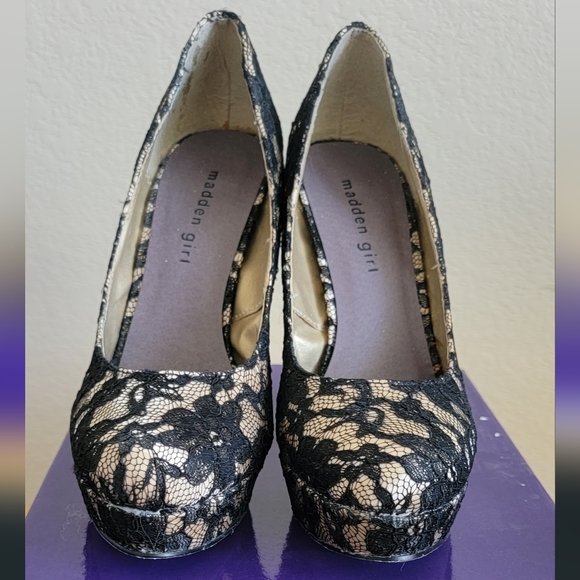 Madden Girl Shoes Madden Girl Platform Black Lace Pump Poshmark